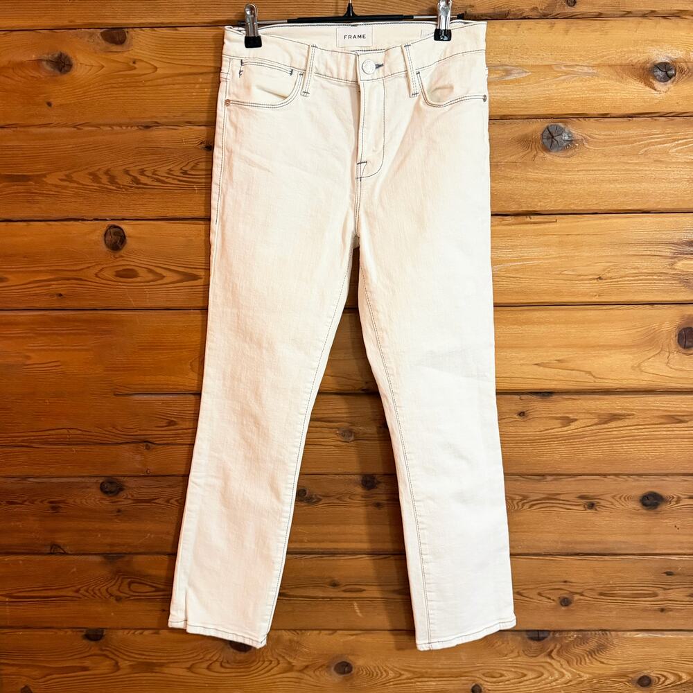 Frame Le High Straight Chalk White Jeans Size 26